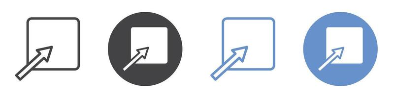 Open icon flat line symbol set. vector