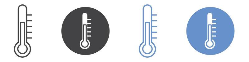 Thermometer Icon flat line symbol set. vector
