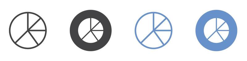 Pie Chart Icon flat line symbol set. vector