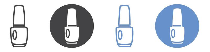 Nail polish icon flat line symbol set. vector