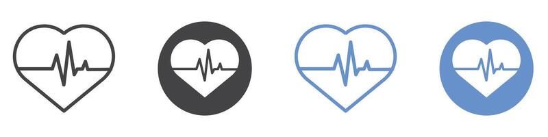Heartbeat icon flat line symbol set. vector