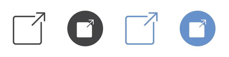 External link icon flat line symbol set. vector