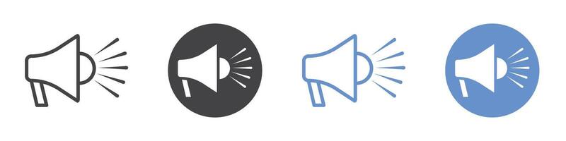 Megaphone icon flat line symbol set. vector