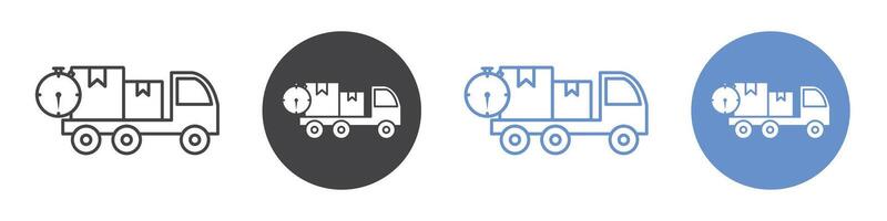 Express Delivery icon flat line symbol set. vector