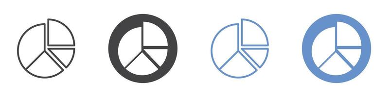 Pie chart icon flat line symbol set. vector