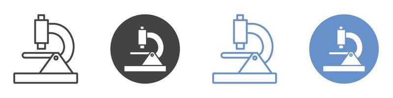 Microscope Icon flat line symbol set. vector