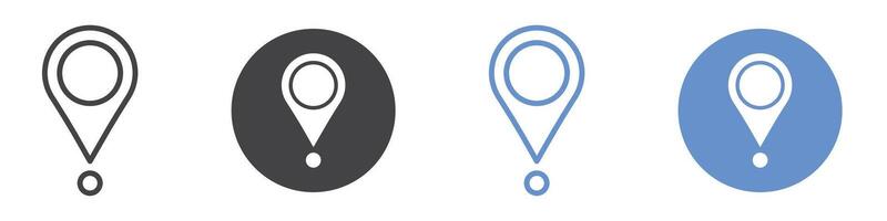 Pin Icon flat line symbol set. vector