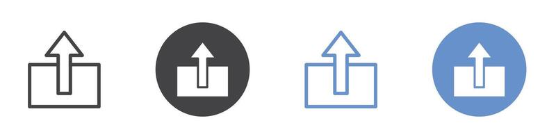 Export icon flat line symbol set. vector
