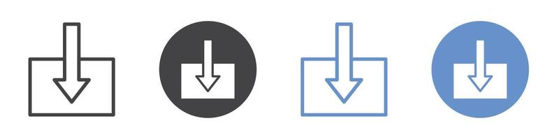 Import icon flat line symbol set. vector