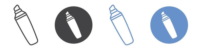 Highlighter icon flat line symbol set. vector