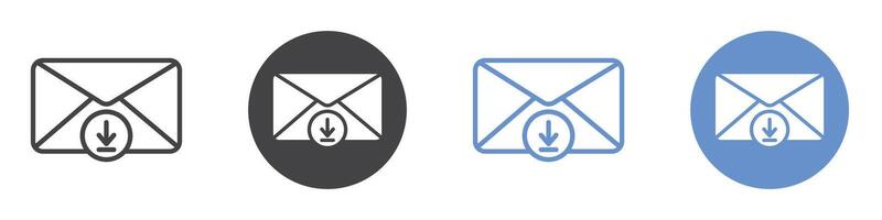 Inbox icon flat line symbol set. vector