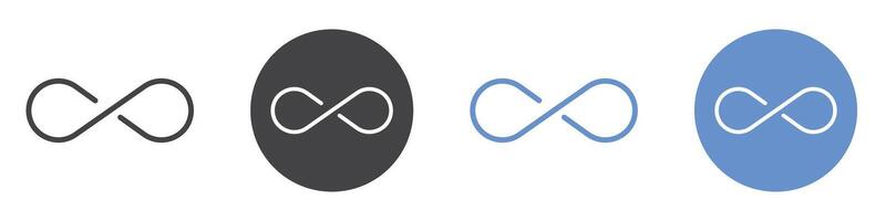 Infinite icon flat line symbol set. vector