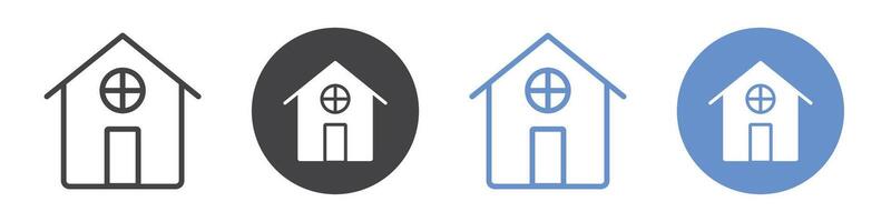 House icon flat line symbol set. vector