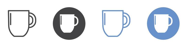 Mug icon flat line symbol set. vector