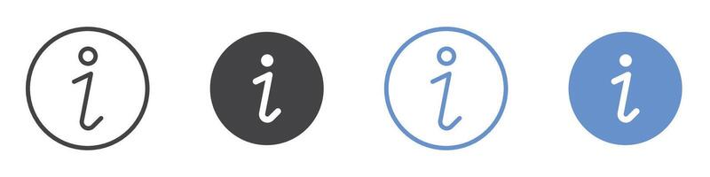 Info icon flat line symbol set. vector