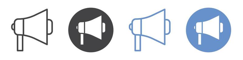 Megaphone icon flat line symbol set. vector