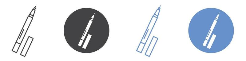 Eyeliner icon flat line symbol set. vector