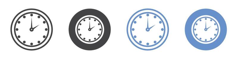 Clock two icon flat line symbol set. vector
