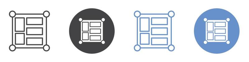 Layout icon flat line symbol set. vector