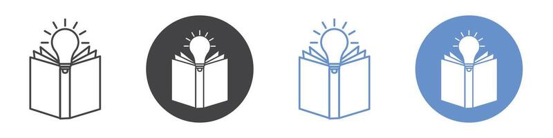 Knowledge icon flat line symbol set. vector