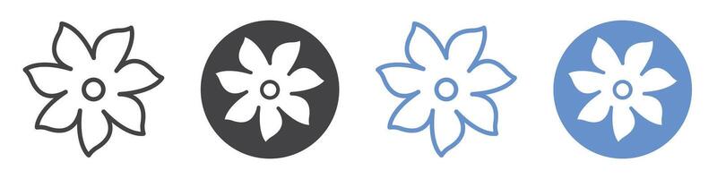Jasmine icon flat line symbol set. vector