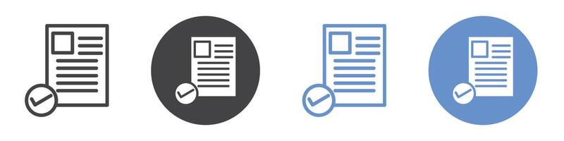 Document accepted icon flat line symbol set. vector