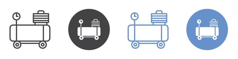 Compressor icon flat line symbol set. vector