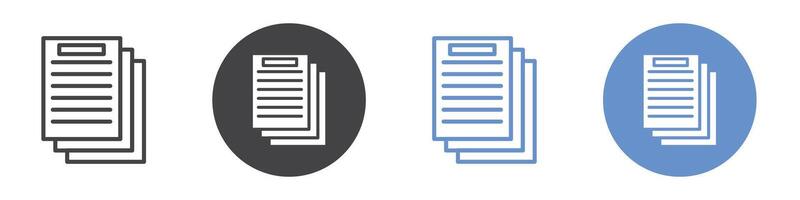 Documents icon flat line symbol set. vector