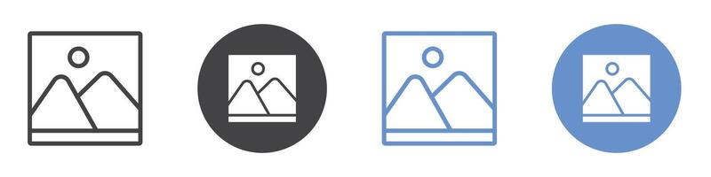 Gallery icon flat line symbol set. vector