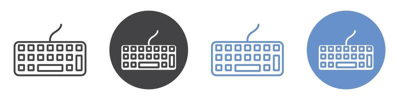 Keyboard icon flat line symbol set. vector