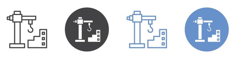 Construction icon flat line symbol set. vector