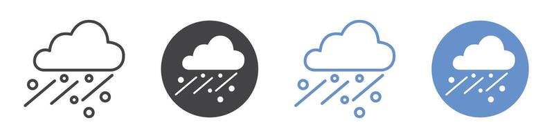 Hail icon flat line symbol set. vector