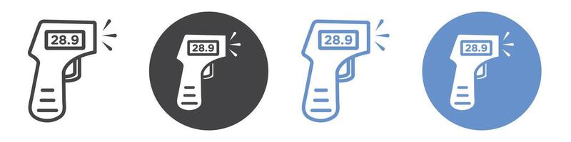 Digital thermometer icon flat line symbol set. vector