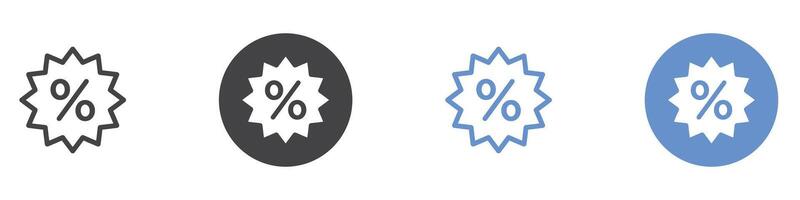 Discount icon flat line symbol set. vector