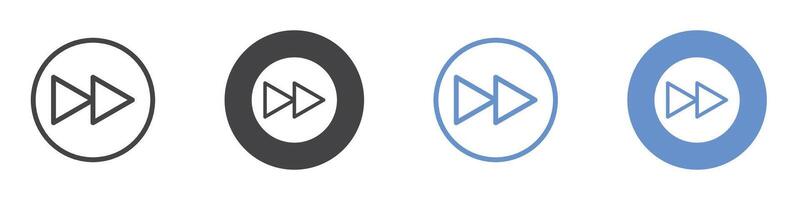 Forward icon flat line symbol set. vector