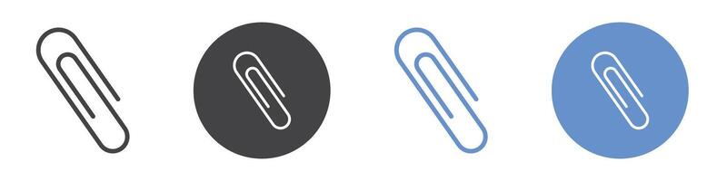 Clip icon flat line symbol set. vector