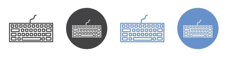 Keyboard icon flat line symbol set. vector