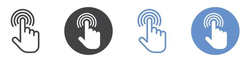 Interactive icon flat line symbol set. vector