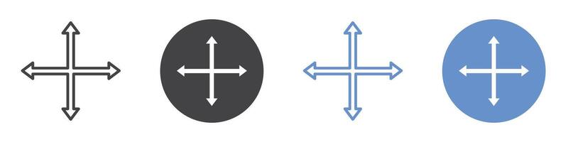 Drag icon flat line symbol set. vector