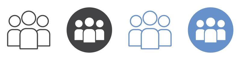 Community icon flat line symbol set. vector