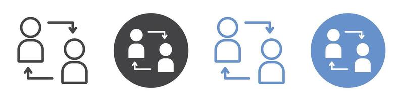 Interaction icon flat line symbol set. vector