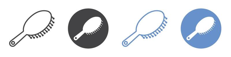 Hair brush icon flat line symbol set. vector