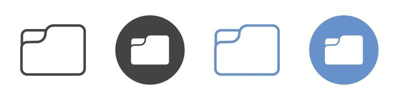 Folder icon flat line symbol set. vector