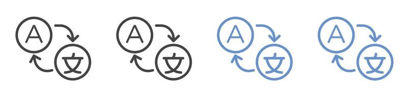 Language icon flat line symbol set. vector