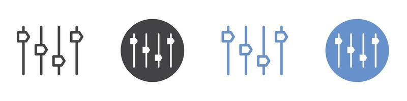 Equalizer icon flat line symbol set. vector