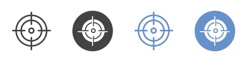 Bulls eye pointer icon flat line symbol set. vector
