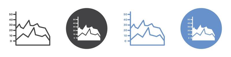 Area Chart Icon flat line symbol set. vector