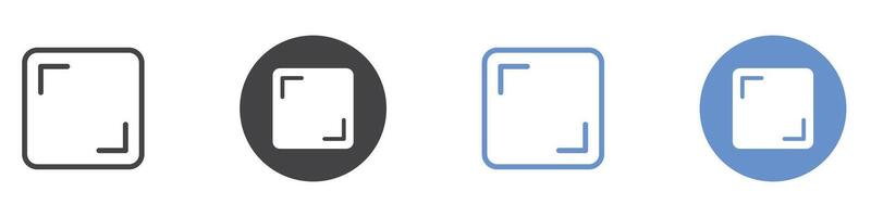 Expand icon flat line symbol set. vector