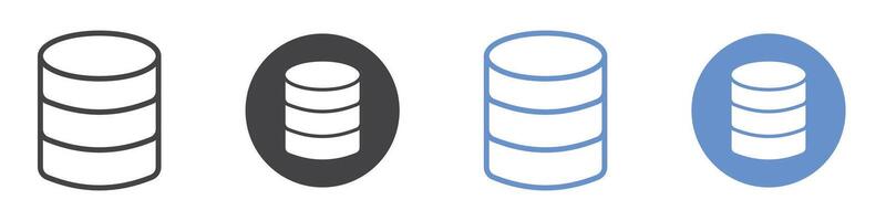 Database icon flat line symbol set. vector