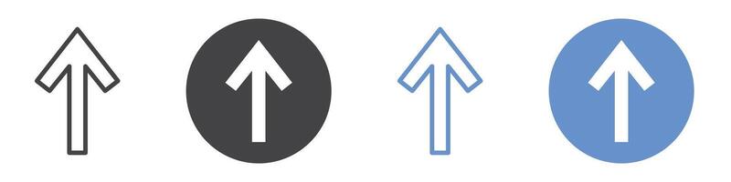 Arrow up icon flat line symbol set. vector